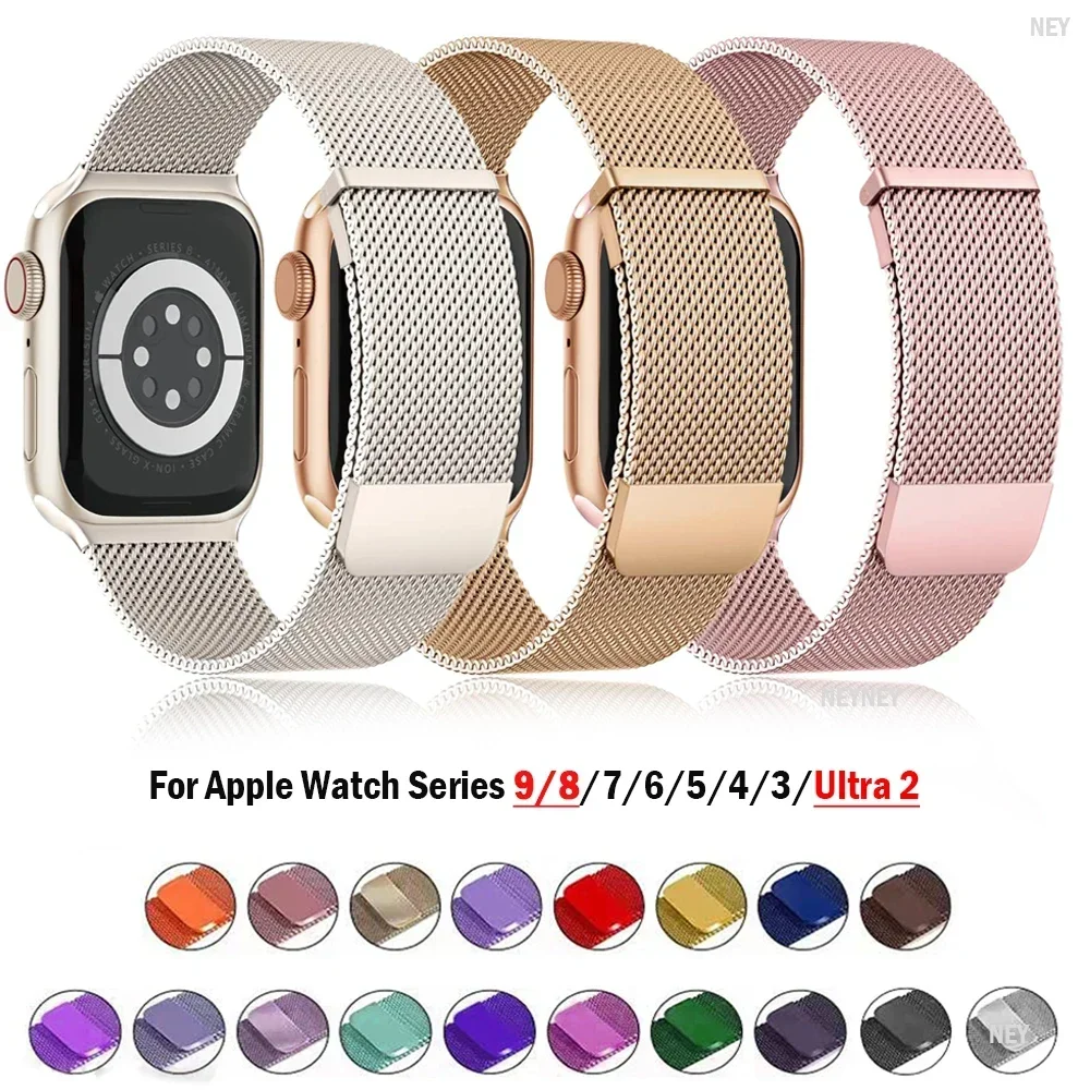 

Milanese Loop for apple watch bands 44mm 40mm ultra 2 band 49mm 45mm 41mm 42-38-44mm strap bracelet iwatch series 8 7 6 SE 5 4 3