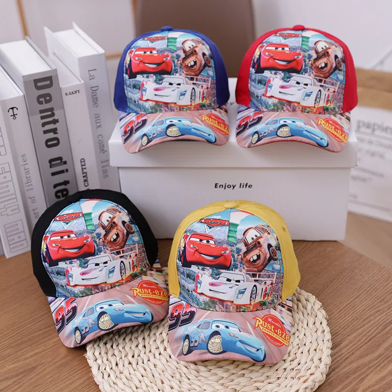 Disney Cartoon Lightning McQueen Children\'s Hat 4-8 Year Old Auto Story Baseball Hat Sun Visor Cap Autumn And Winter Boys