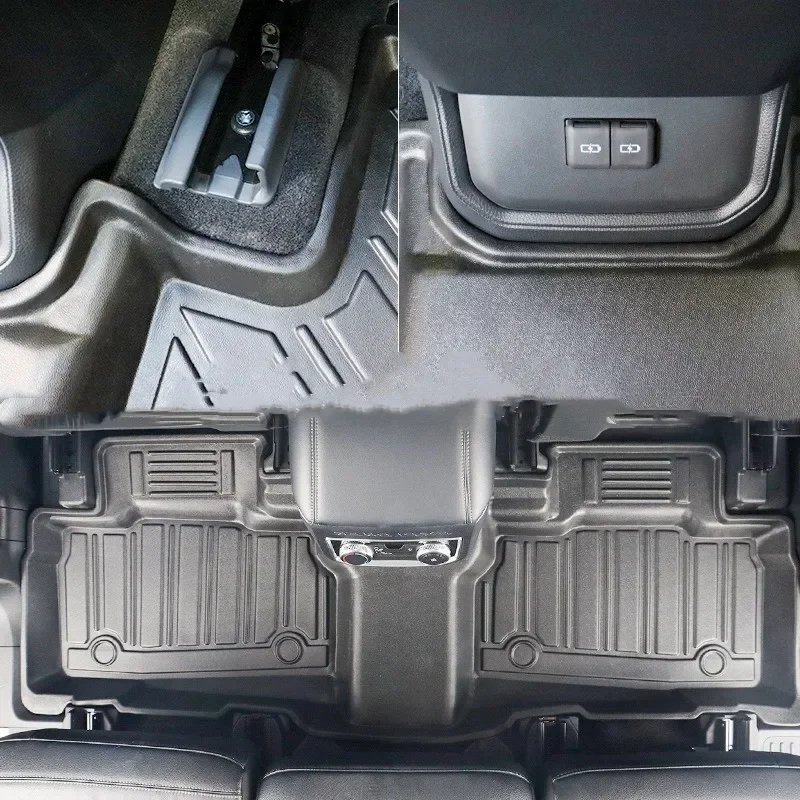 For Ford Explorer 2020 2021 2022 Car Floor Mats Floor Liner Waterproof Non-slip Fully Surrounded TPE Car Foot Pad Black Carpet