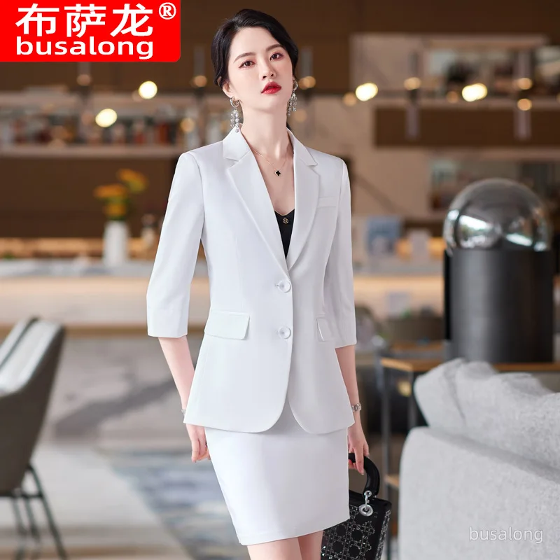New Spring/Summer Professional Outfit for Women: Mid-Sleeve Suit, Elegant and SlimmingOLSuits, formal wear, sales workwear