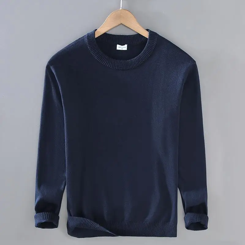 

Warm Black Pullover Sweater Men's Top Base Shirt Knitted Winter Fashion Casual Style Youth Female Suitable Comfortable Fit