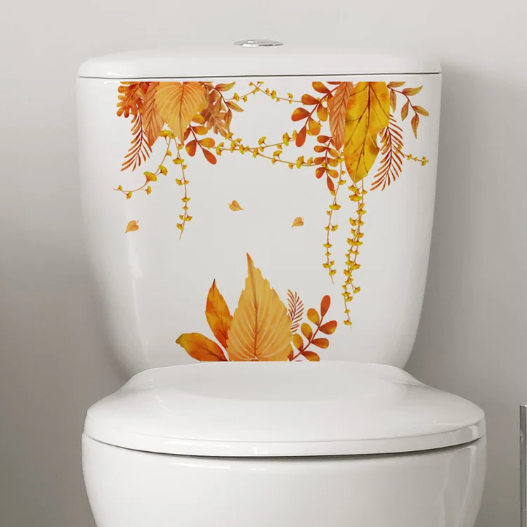 Wunderschöne gelbe Blätter-Wandaufkleber, Badezimmer-Toiletten-Dekor, Wandbild, Wohnzimmer-Schrank, Verschönerung, Dekoration, selbstklebende Aufkleber – Detail 2