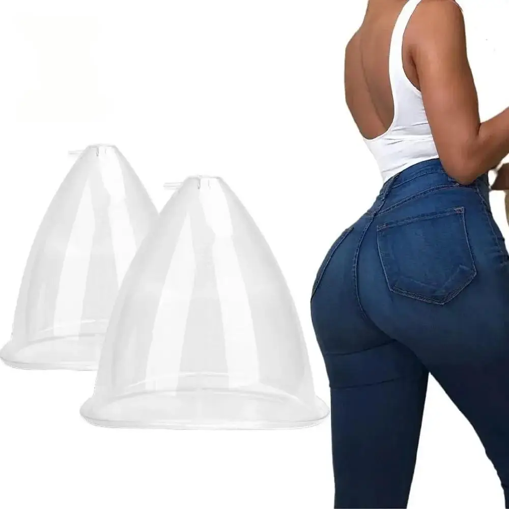 2pcs180/150ml Breast Enlargement Cupping Hip Lifting Buttock Vacuum Pump Suction Replacement Enhancer Massage Cup with Hose Set