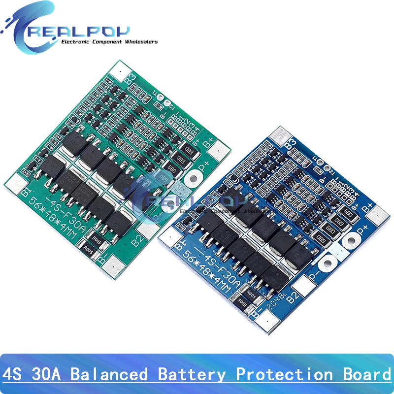 BMS 4S 30A 14.4V Balancer PCB 18650 Lipo Li-ion Lithium Battery Protection Board LiFePO4 4S BMS Balancing Charging Circuit PCM