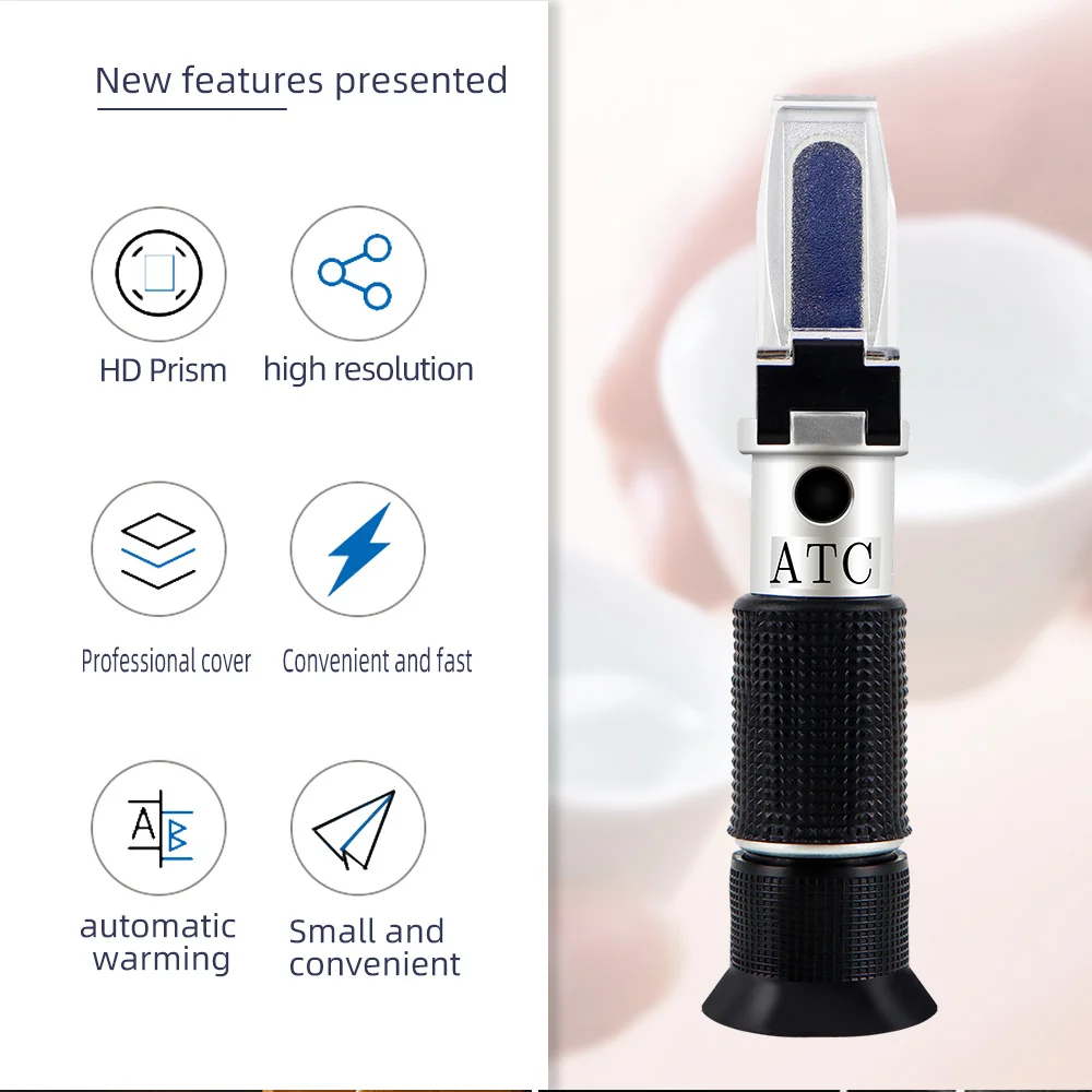 Alcohol Refractometer Handheld 0-80% ATC Spirits Tester Meter Alcoholometer Detector Monitor Liquor Wine Content Tester 40% Off