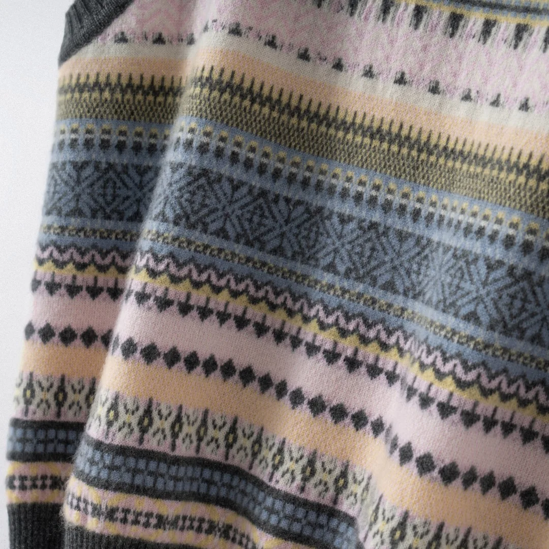 เสื้อกั๊กถักนิตติ้งทรงหลวมสำหรับผู้หญิง คอกลม ลายเรขาคณิต เนื้อผ้านุ่ม สวมใส่สบาย สไตล์ลำลอง