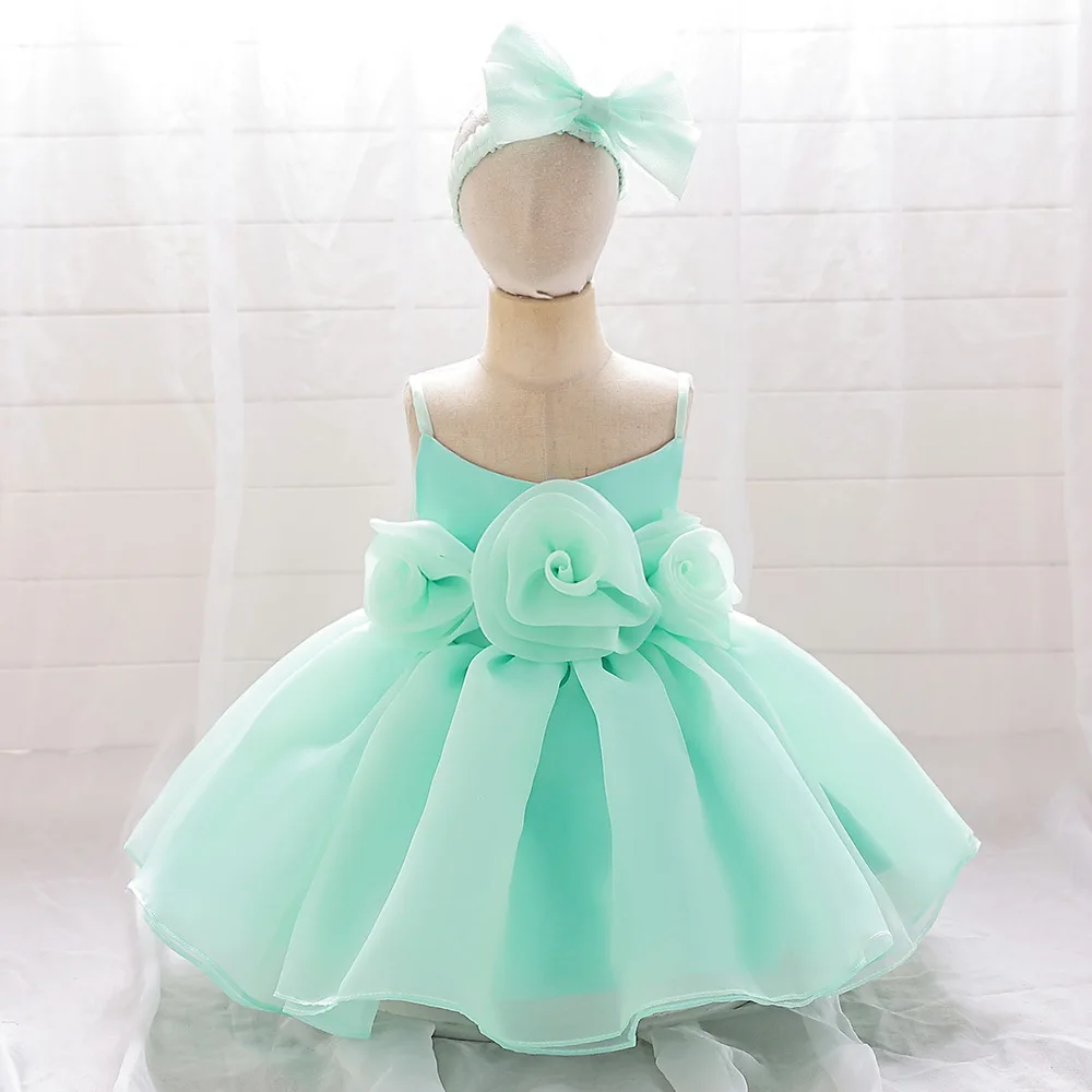 Infant Evening Gown New Year 2024 Cute Flower Mesh Tutu Skirt Spanish Style Dress Halloween Christmas Party 12M 18M 24M 36M