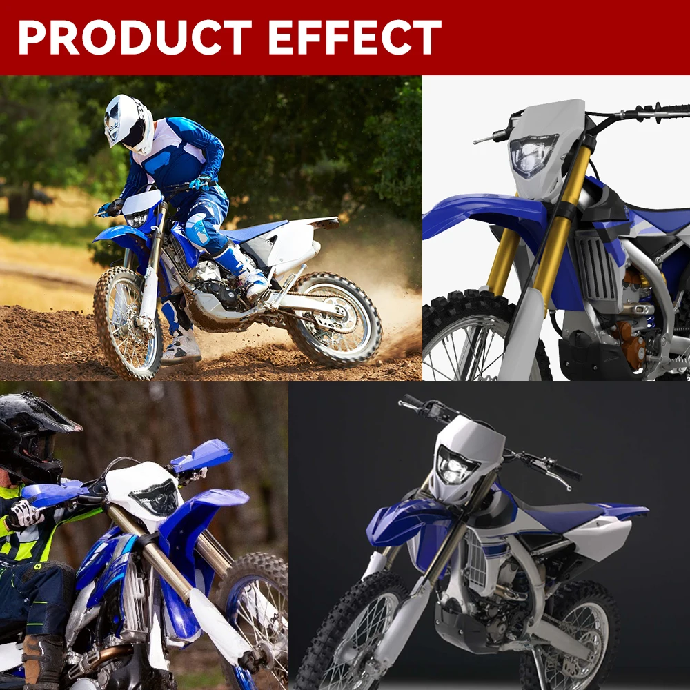 E 마크 오토바이 LED 헤드라이트 헤드램프 하이 로우 빔 DRL, 야마하 WR 250F 400F 426F 450F TTR110E XTZ 150 125 YZ 250F X 65 85