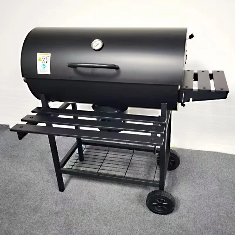 STLF Modern Outdoor Garden Charcoal Grill Combo Smokeless l Stainless Steel Powder Coated BBQ Trolley Auto Ignition Flame