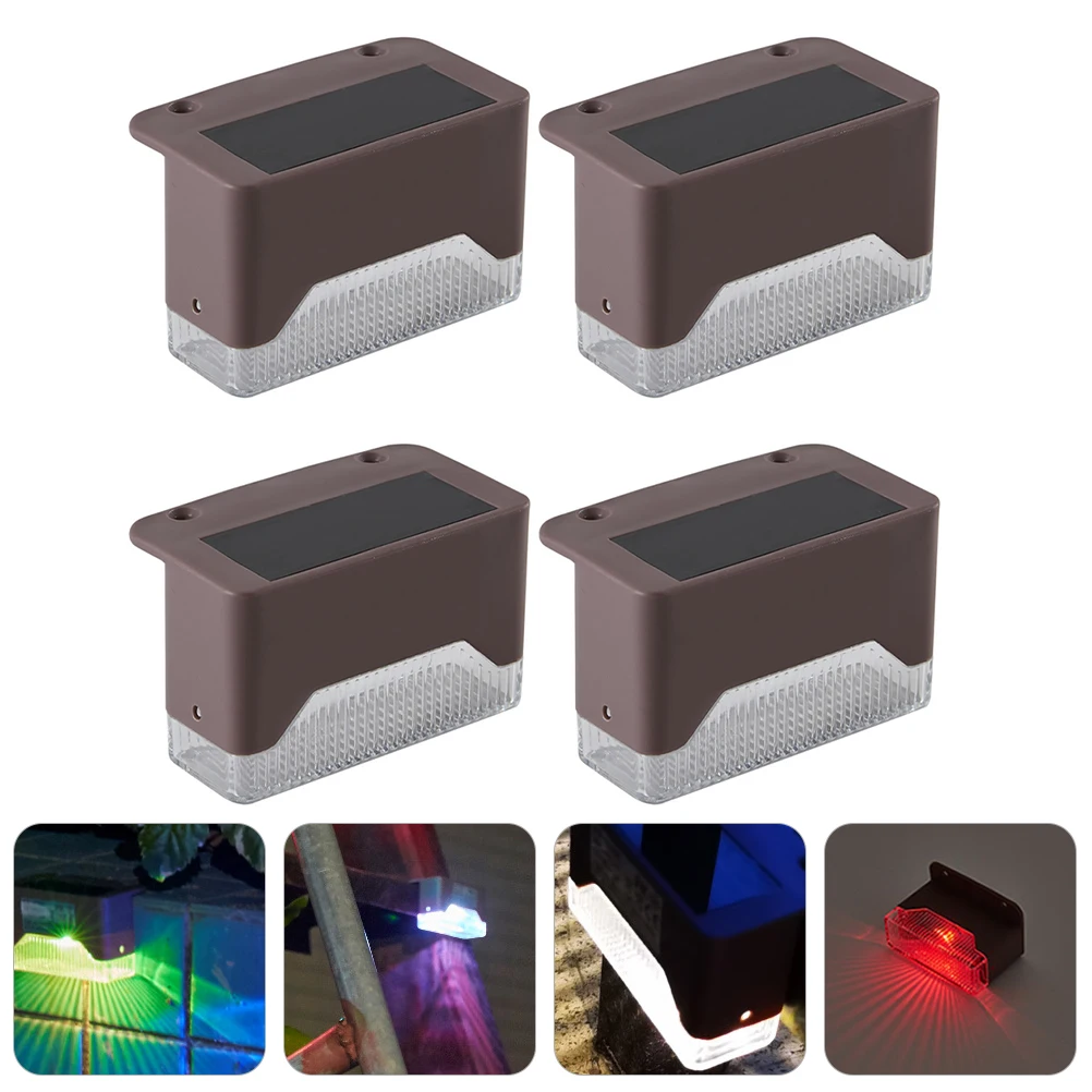 

4 set 4 Sets Solar Fence Lights Outdoor Waterproof Garden Wall Lamp LED Solar Light Easy Install Decoration Durable
