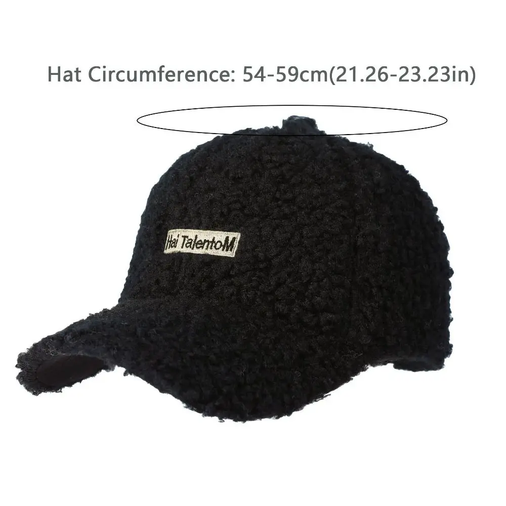 Gorra de béisbol informal a prueba de frío para mujer, gorro de imitación de lana de cordero, suave, de felpa, a prueba de viento, cálido, para deporte al aire libre
