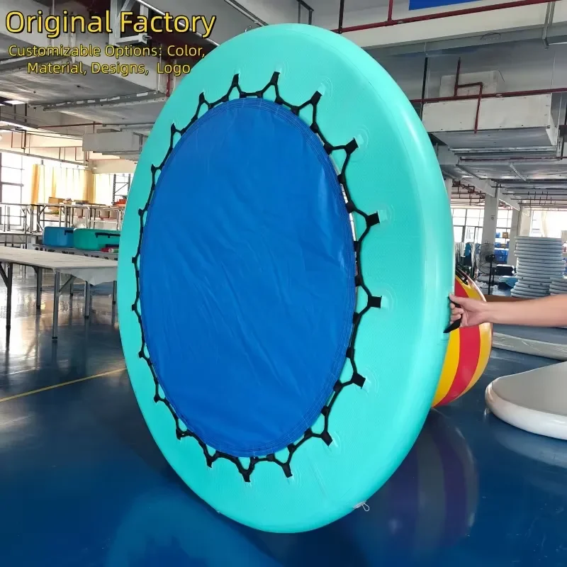 8x8ft DWF Inflatable Floating Dock Platform UV Resistant Water Hammock with Pump for Lake River Swimming Durable Corrosion