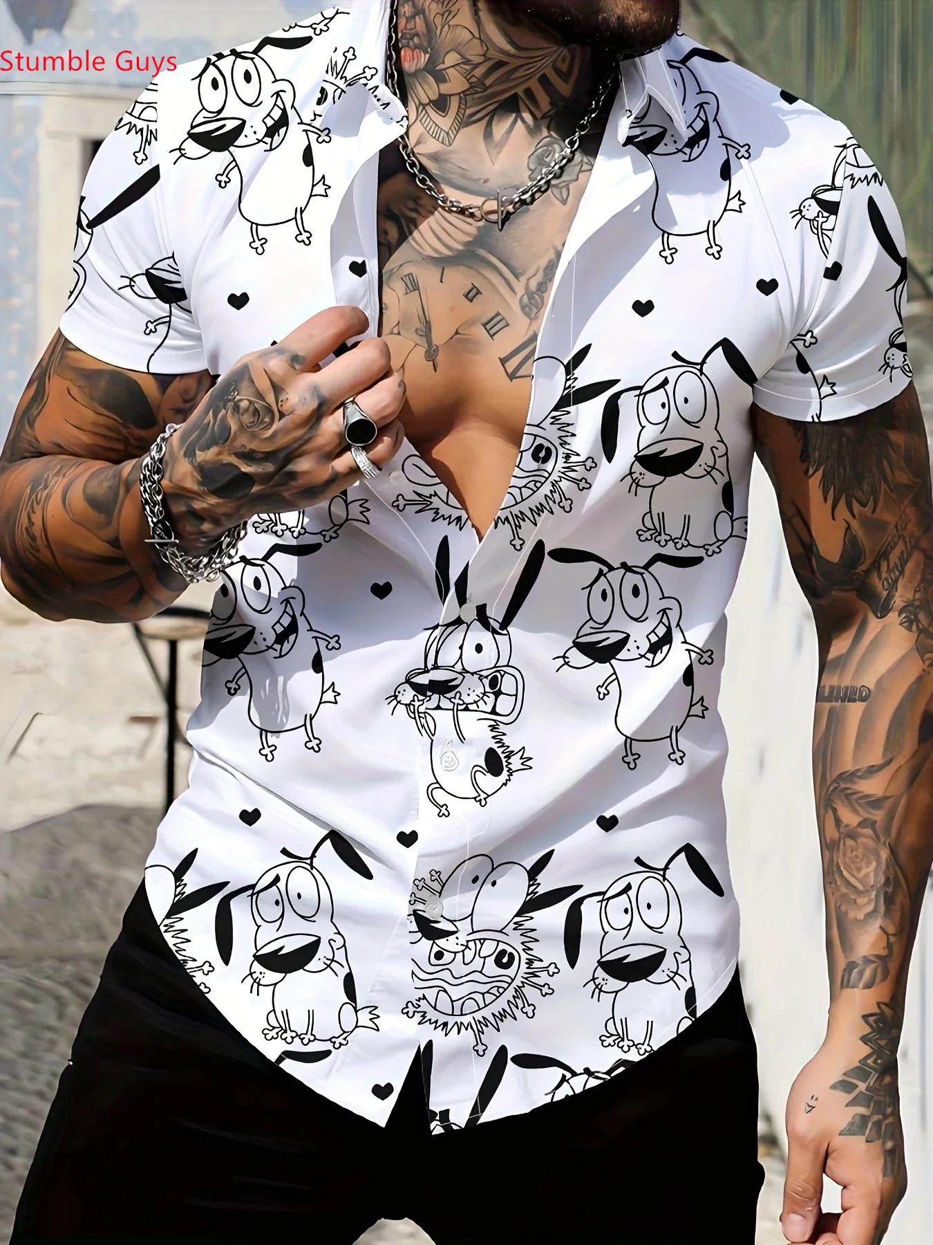 

Summer Casual Print Shirt For Men Hawaiian Style Man Short Sleeve Fashion Beach Wear Breathable Holiday Party Tops