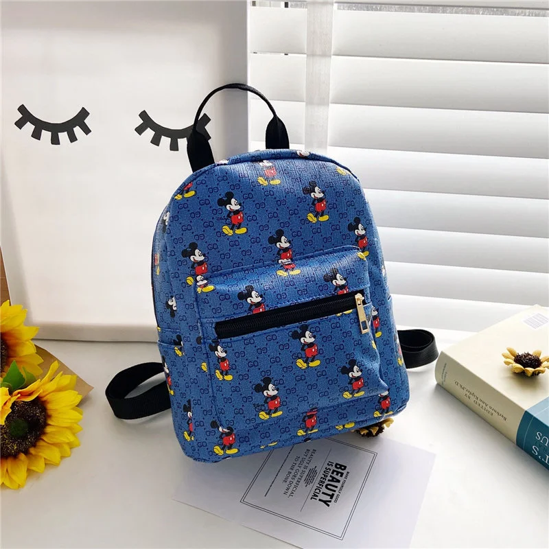 Disney Spring New 2025 Cute Cartoon Printed Mickey Mouse Children's Mini Backpack Fashion Versatile Trend Student School Bag