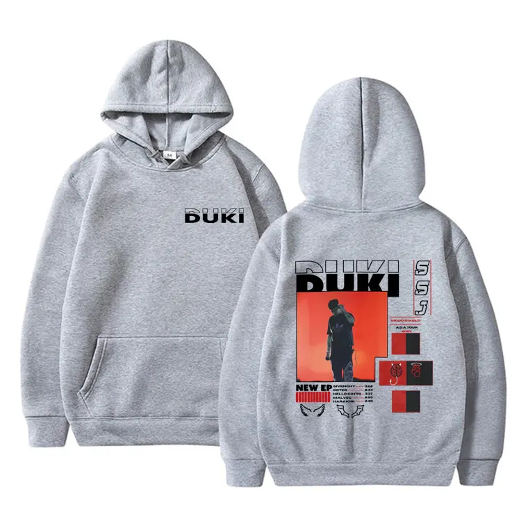 Fashion Rapper Duki ADA Tour 2024 Merch Graphic Hoodie Men's Clothing Vintage Oversized Pullover Hoodies Male Fleece Tracksuit