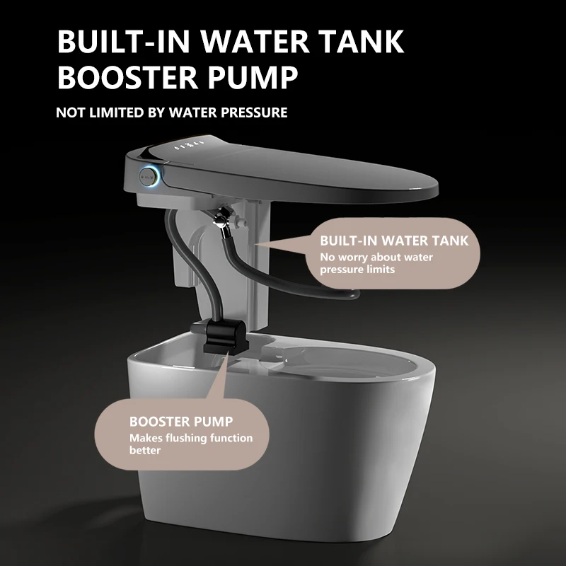 High Quality Modern Electric Smart Toilet Automatic Flushing Cleaning Function All-in-one Wc Ceramic Smart Toilet Hygienic