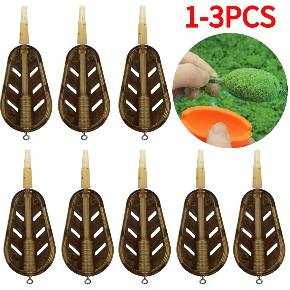 Carp Explosion Baits Cage Basket Feeder Holder 20g/30g/40g/50g Fishing Bait Holder Explosion Hooks Thrower Bait Plumb Set