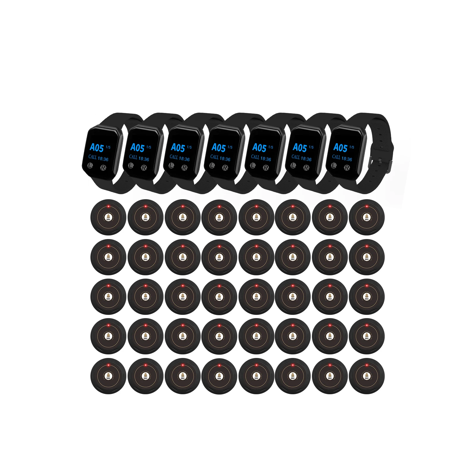 Wireless Restaurant Buzzer Guest Table Call Button Paging Waiter Pager Receiver Buzzer Service Call System