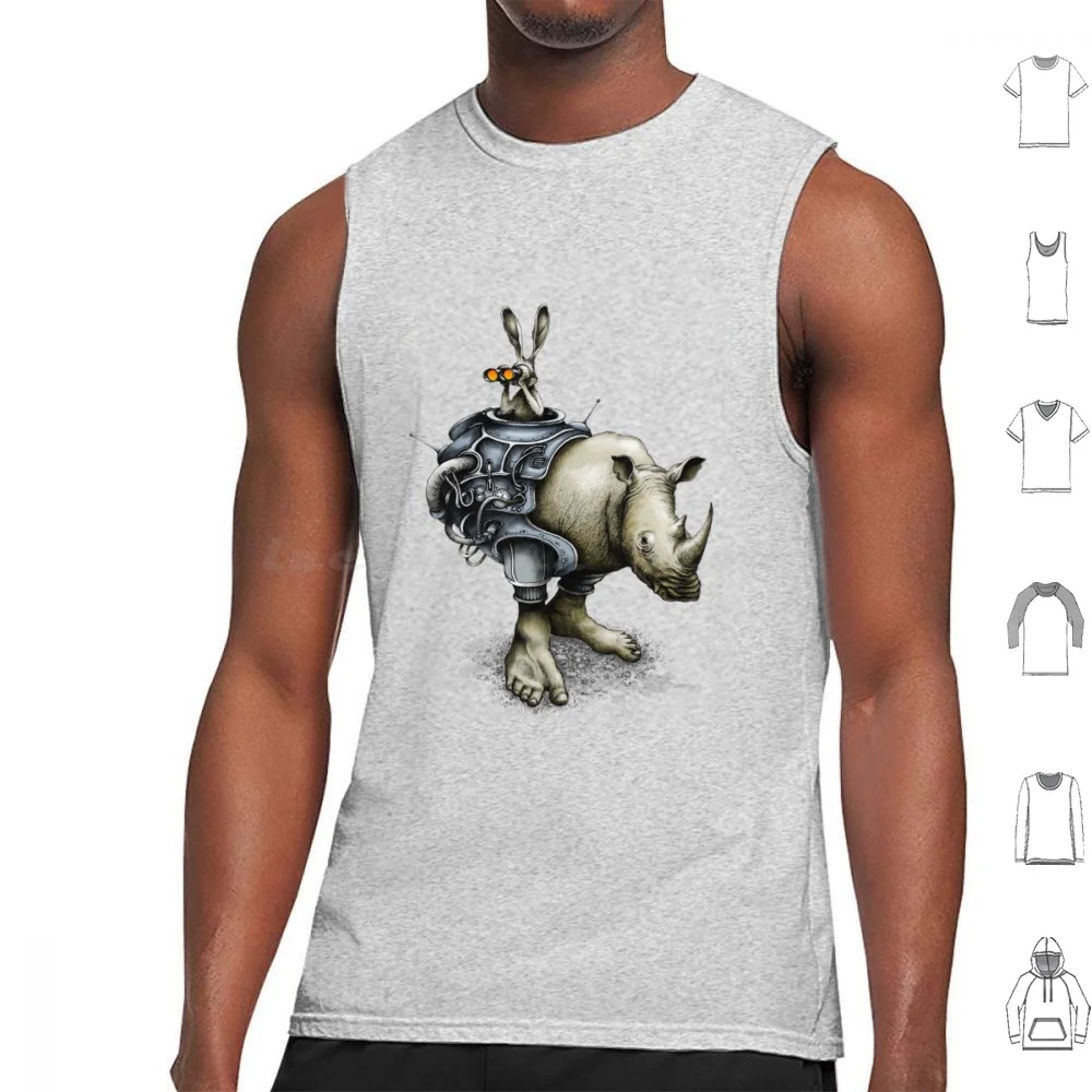 Scout-Full Color Version Tank Tops Print Cotton Rhino Rabbit