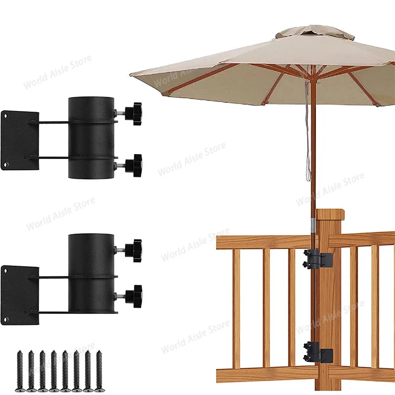 Patio Sun Umbrella Stand Metal Deck Mount Adjustable Outdoor Umbrella Holder Suitable for Deck Railing