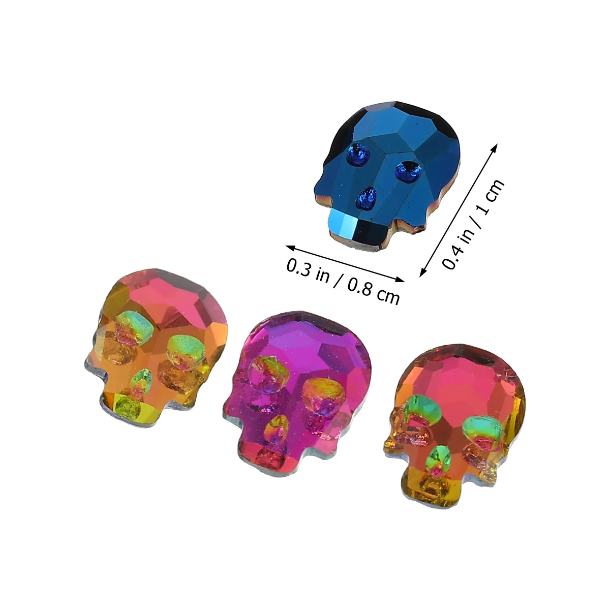 40개 해골 모양 라인스톤 네일 아트 데코 3D 셀프 접착 스티커 DIY 글리터 네일 디자인 우아한 반짝이 시퀸 키트