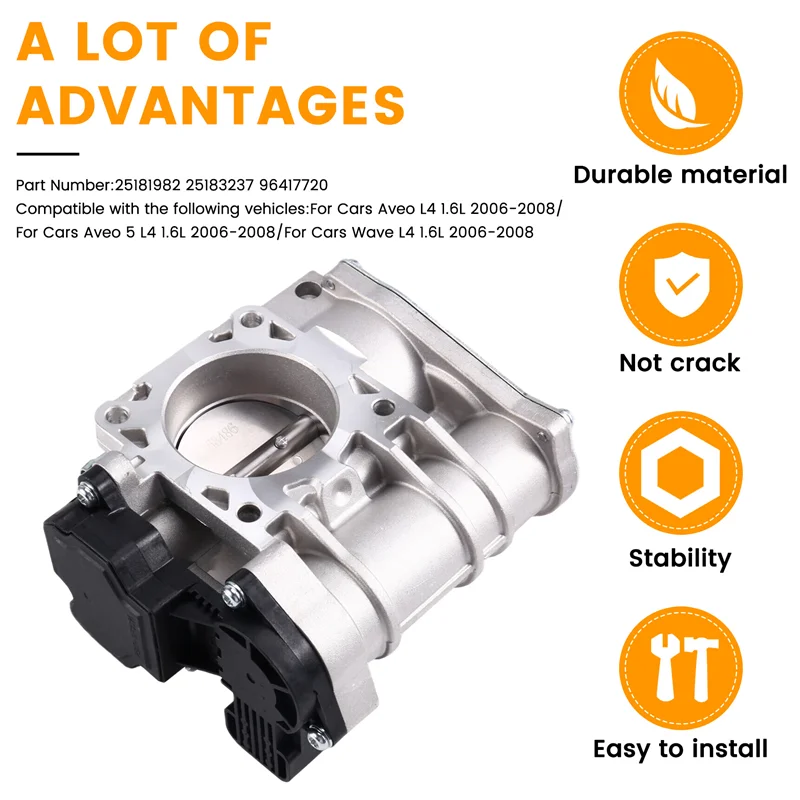 

25181982 Car Throttle Body For Chevy Aveo Aveo 5 Pontiac Wave L4 1.6L 2006-2008 25183237 96417720