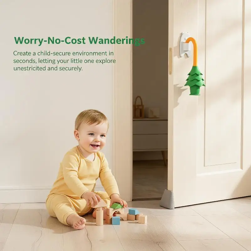1PCS Silicone Child Safety Anti-Pinch Hand Door Lock Clamp Novelty Pine Tree Shaped Baby Proof Door Finger Pinch Guards
