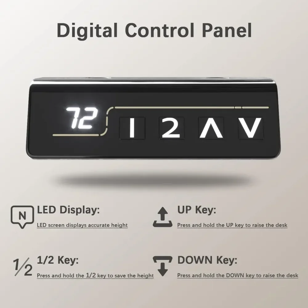 Electric Height Adjustable Standing Desk Large 63 x 24 Inches Sit Stand Up Desk Home Office Computer  Memory Preset