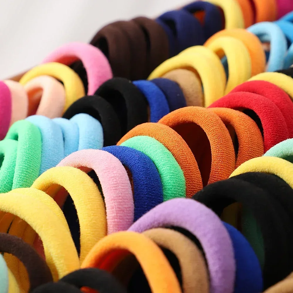 30Pcs/Lot Women Elastic Hair Bands Girls Colorful Nylon Rubber Bands Hairties Scrunchies Kids Ponytail Holder Hair Accessories