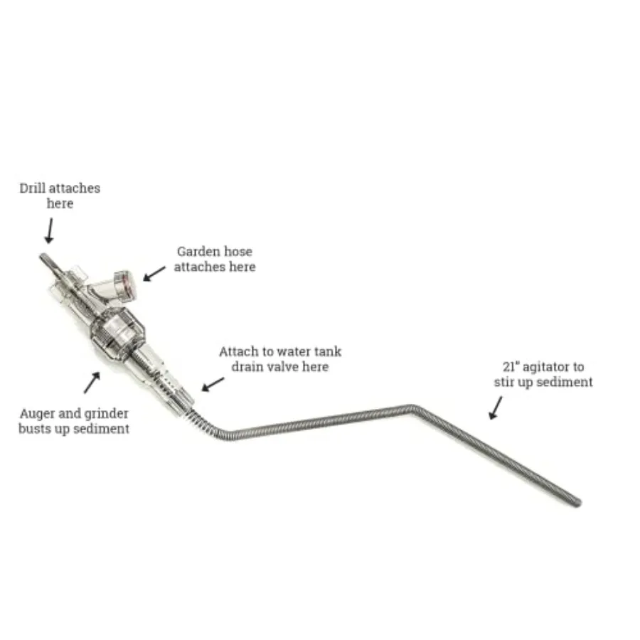 Water Heater Cleaning Tool, Imps Hot Water ply, Removes Hard Water Sediment, Flushes Gas and Electric Tanks, Pro-Grade DIY Solu
