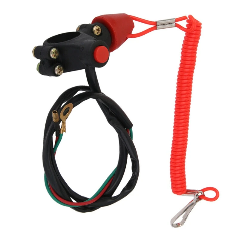 Emergency Stop Switch Tether Lanyard Emergency Kill Stop Engine Switch Push Button For ATV Motorcycle Boat Interruptor