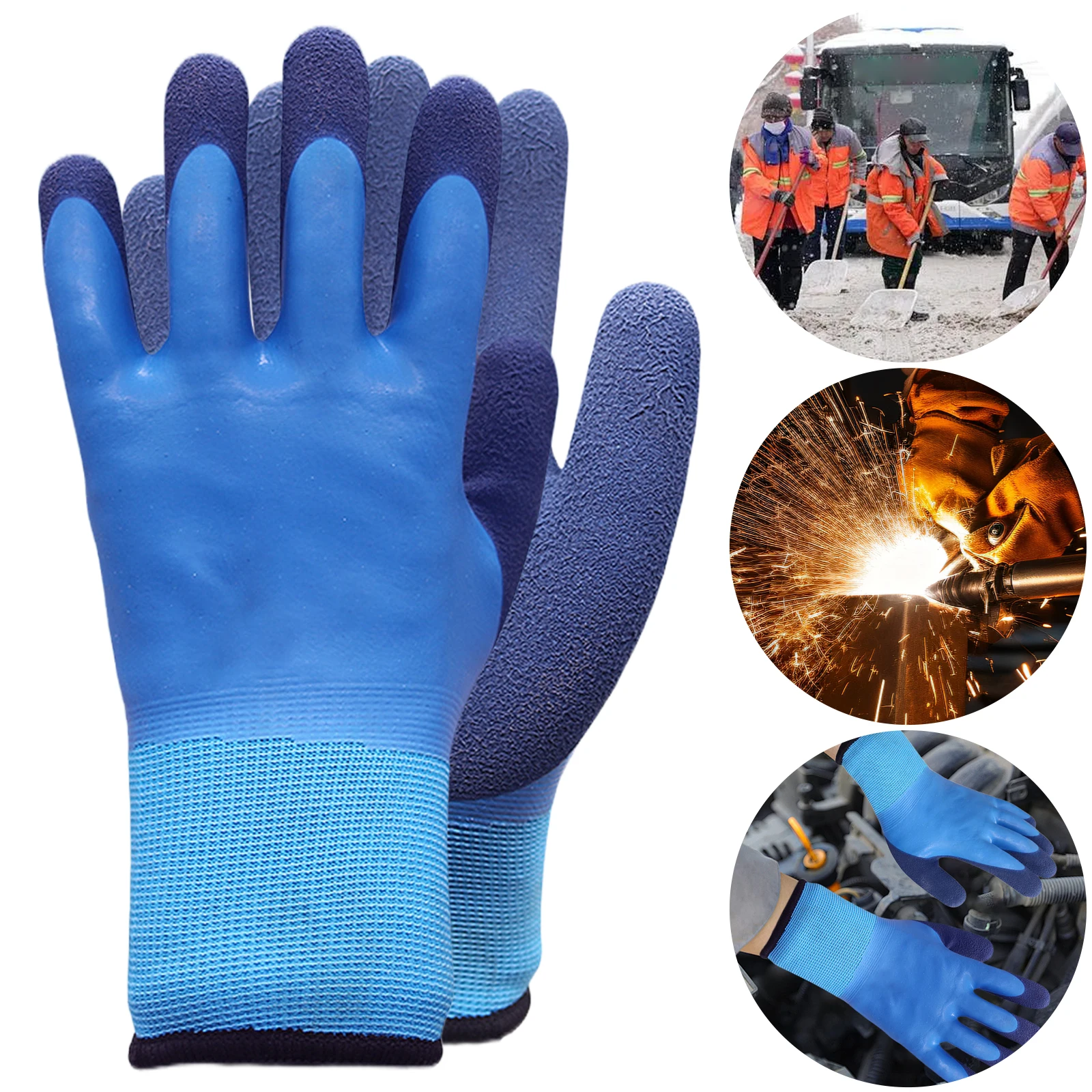 

Coldproof Full Finger Gloves Non-Slip Thicken Labor Protection Gloves Wear-Resist for Automobile Repair Logistics Transportation