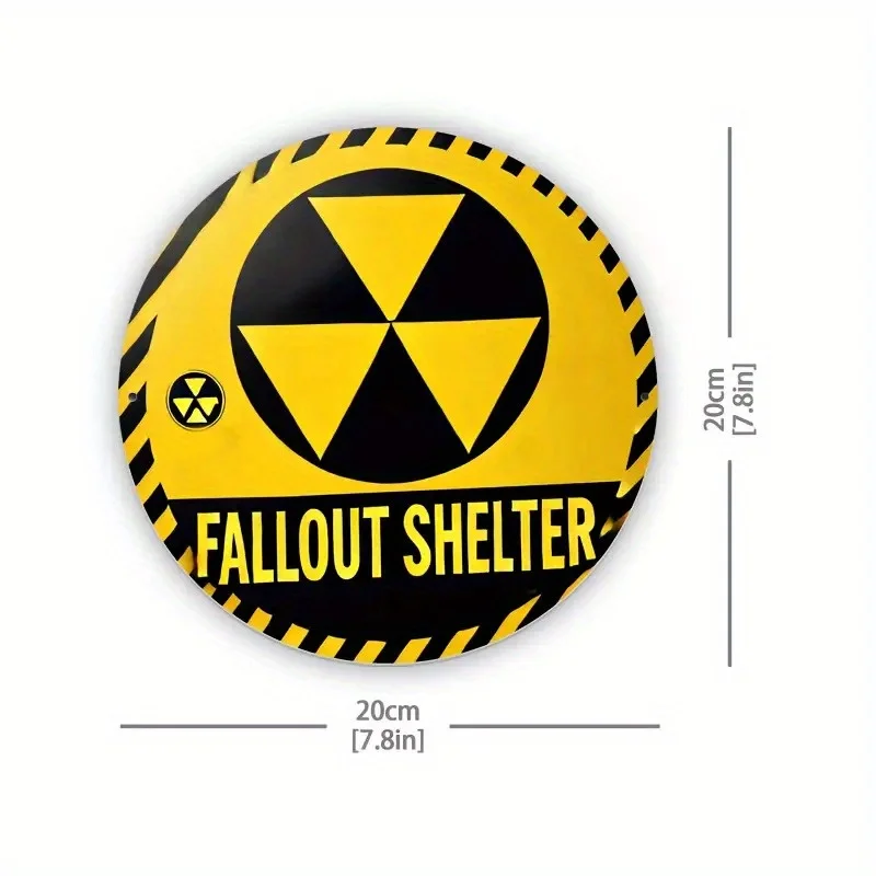 2D Flat, 1pc Vintage Aluminum Nuclear War Shelter Wall Art Sign - 2D Yellow & Black Radiation Hazard Decoration, Bold Retro Desi