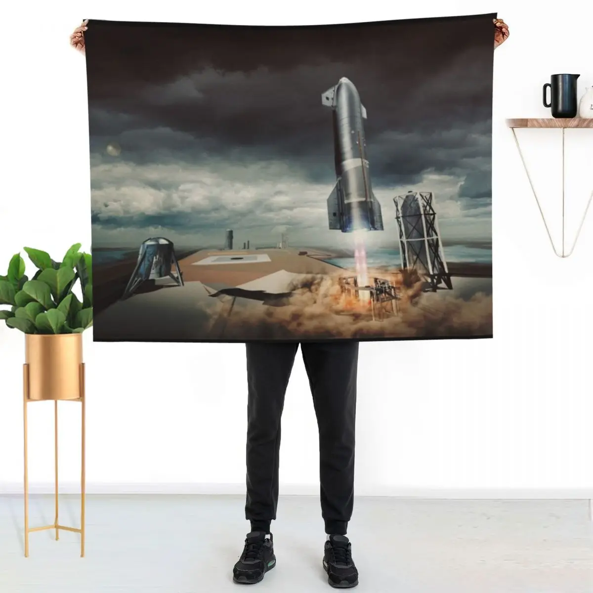 

SpaceX Starship SN15 Throw Blanket Thin Soft Blanket for Summer Night Sleeping