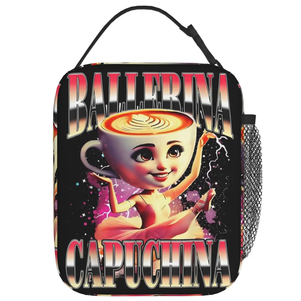 

Funny Cappuccina Ballerina Cappuccino Dancer Coffee Lunch Bag Aesthetic Lunch Box Cooler Bag Print Thermal Tote Handbags