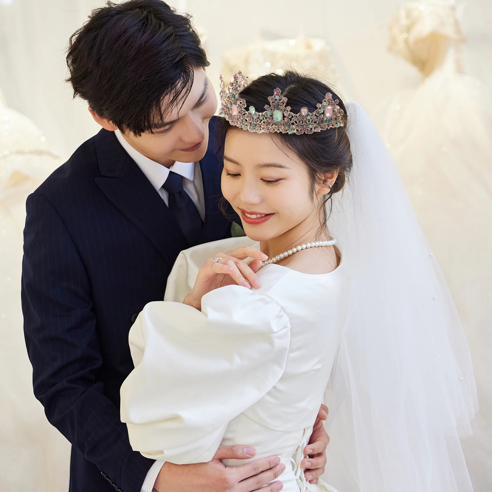 

Crown Headb Gemstones Bridal Wedding Tiaras Wedding Tiaras Prom Banquets Girls Hair Accessories Shiny Comfortable