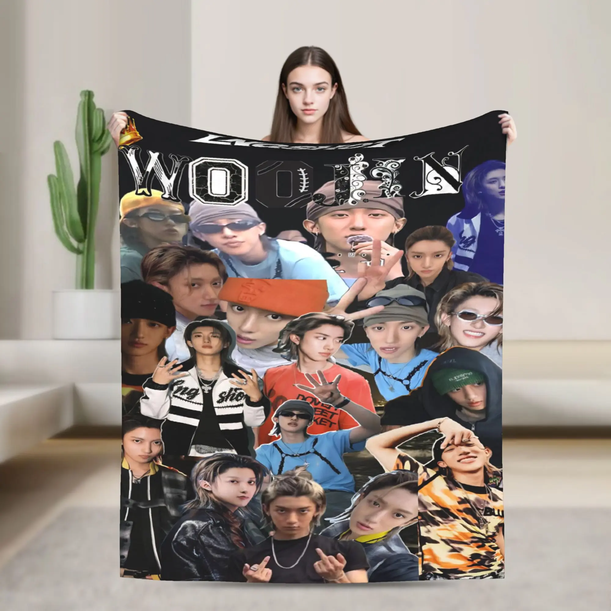 Lngshot Ohyul Woojin Louis  Blanket Warm Soft Novelty Plush Throw Blanket For Couch Chair Sofa Bed Flannel Bedspread Bed Cover