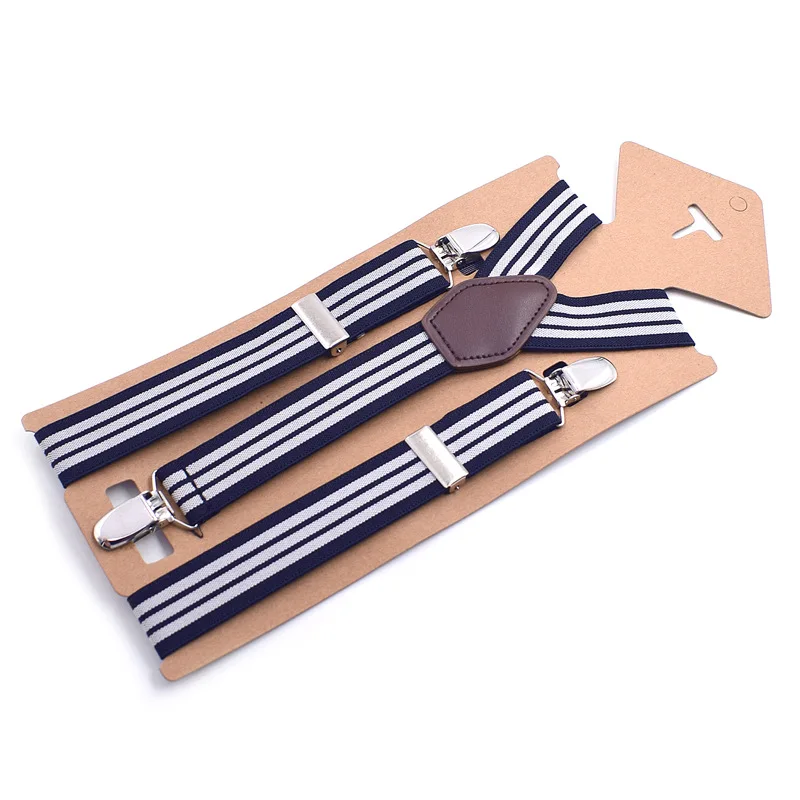 12 Colors Striped Suspenders Men 3clips Braces Male Vintage Casual Suspensorio Tirante Trousers Strap Father/Husband's 2.5*110cm