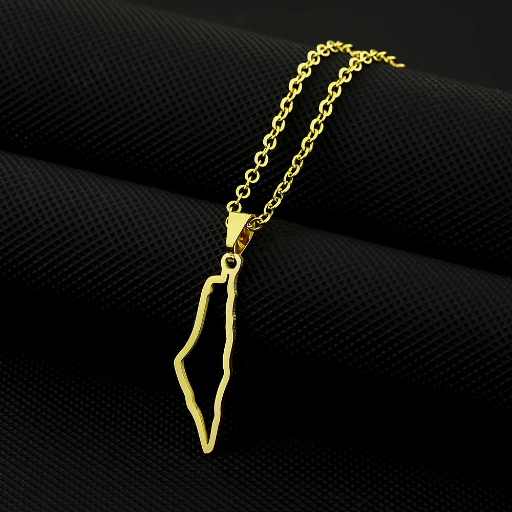 hot-selling Israel and Palestine hollow map necklace men and women couples fashion Yiwu accessories new products