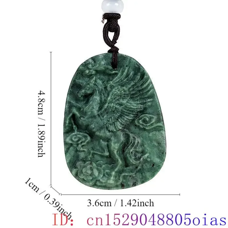 Natural Jade Pegasus Pendant Carved Jewelry Designer Man Vintage Fashion Accessories Necklace Chinese Men Gifts for Women Real