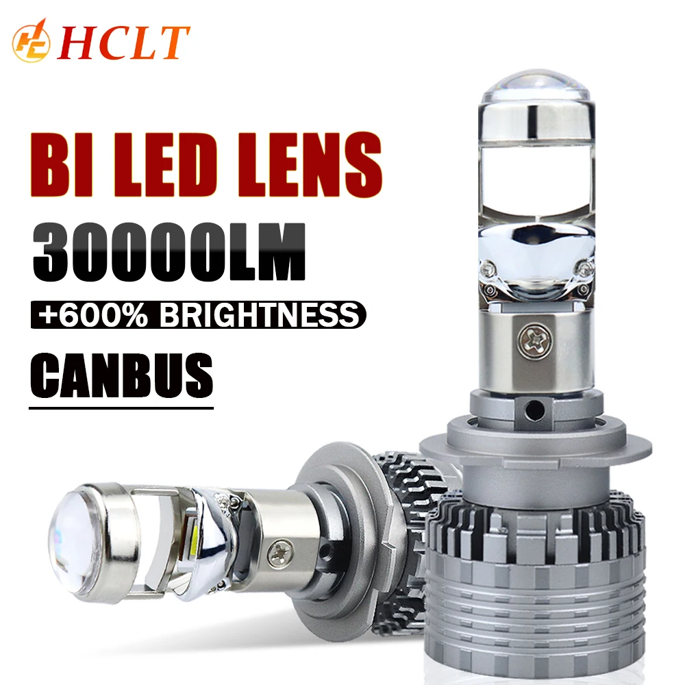 

H7 H4 LED Headlight Mini Lens Projector H11 9005 HB3 9006 HB4 Bulb 30000LM Canbus 6000K Super Bright LHD Car Lamp With Turbo Fan