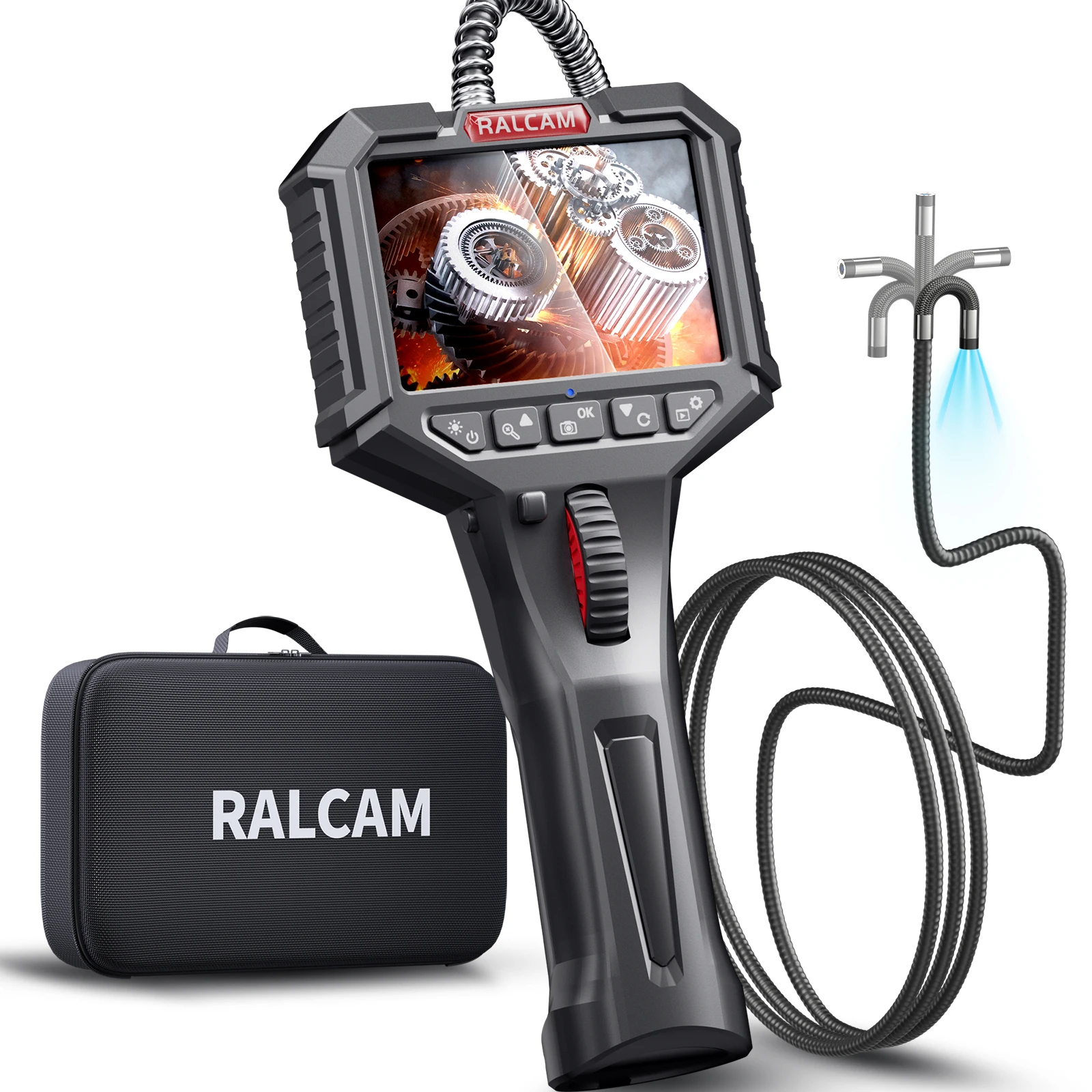 

Ralcam Two-Way Articulating Borescope with Light 6.2mm Articulated Snake Camera 1MP Endoscope Inspection Camera 3.3FT Semi-rigid