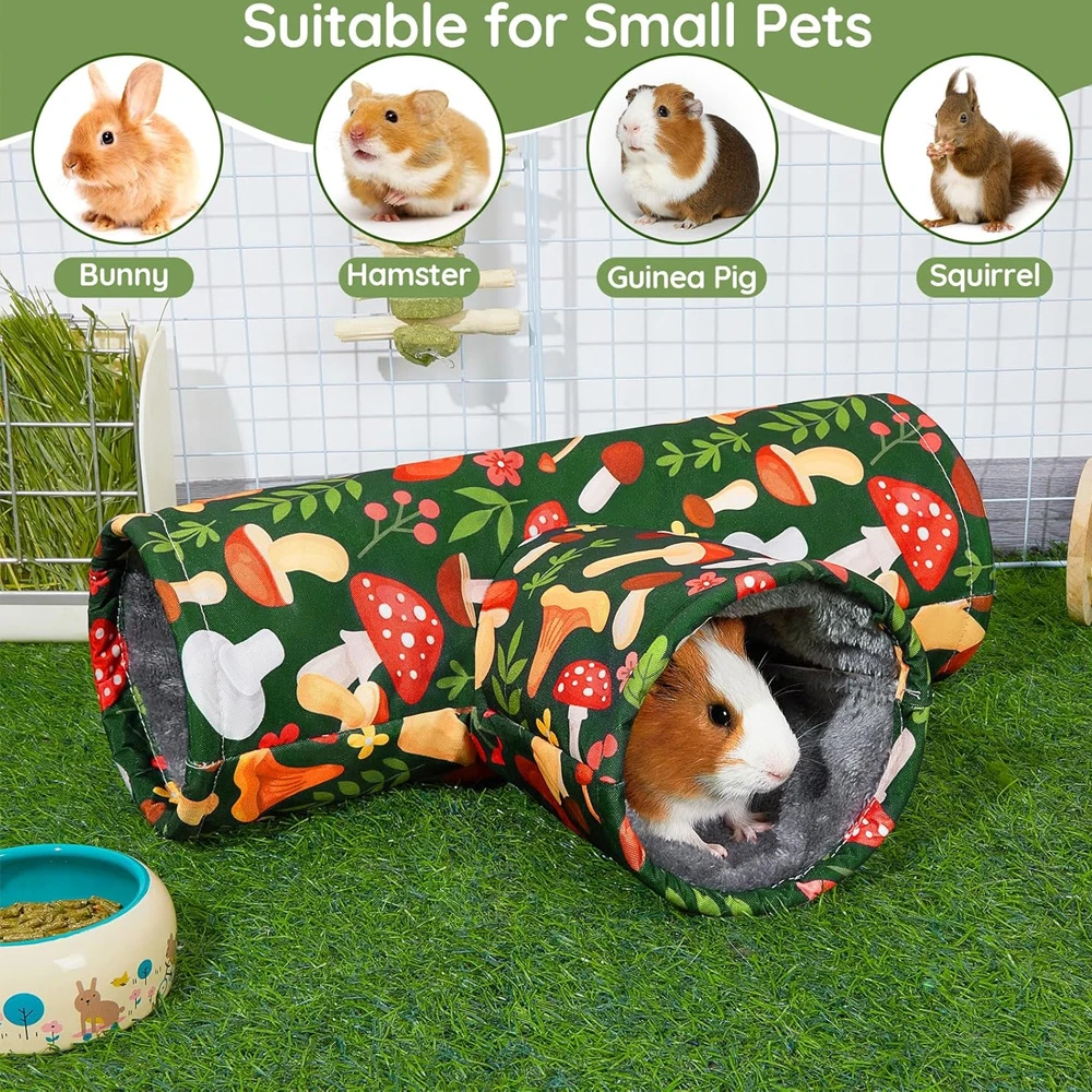 Meerschweinchen-Tunnel 3-Wege Waschbarer Unterschlupf Faltbarer Kaninchen-Tunnel Meerschweinchen-Spielzeug für Hasen Hamster Frettchen Meerschweinchen-Zubehör – Detail 4