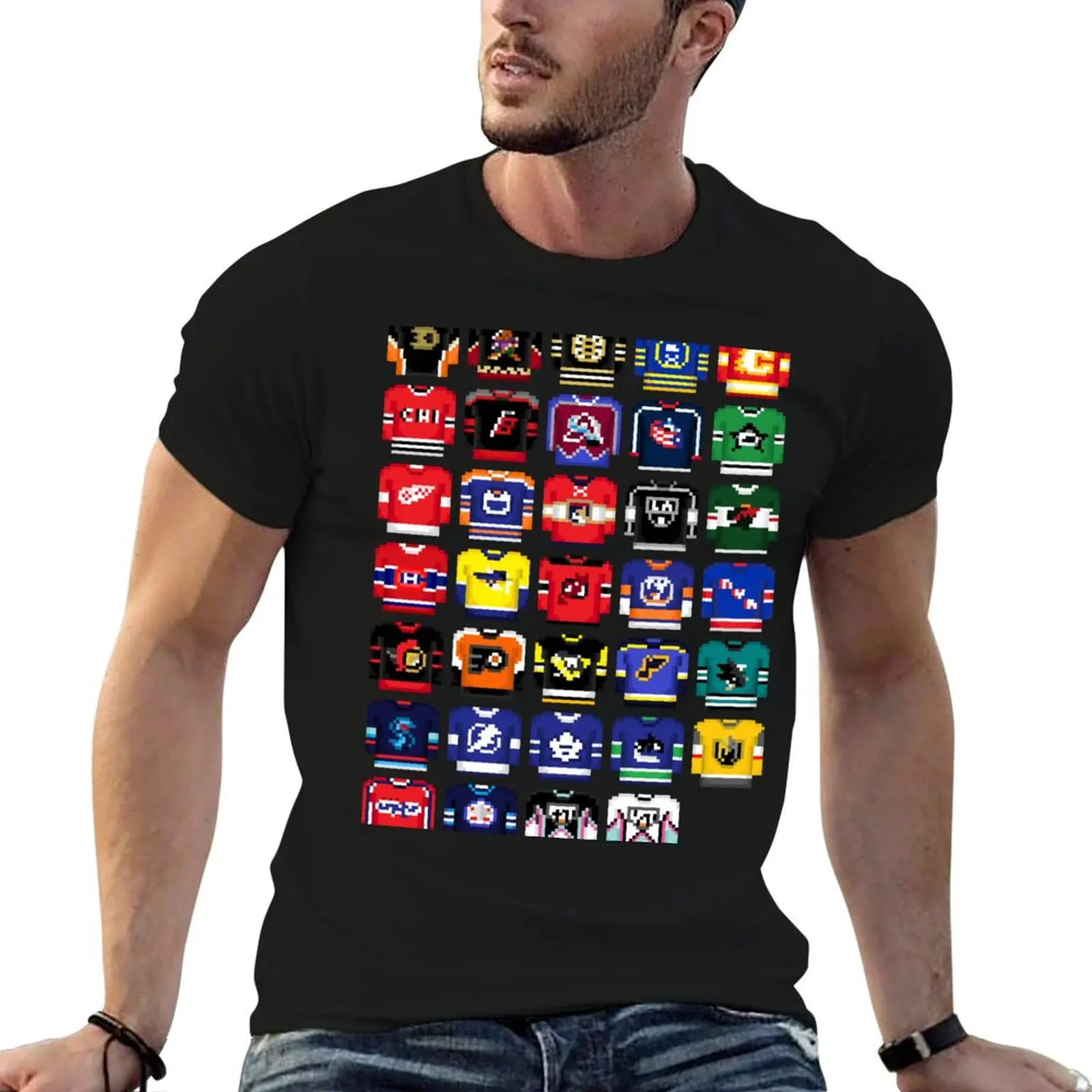 

8-Bit Hockey Jerseys '23 T-Shirt cotton man t-shirts graphic t shirt vintage korean fashion oversized t shirt men