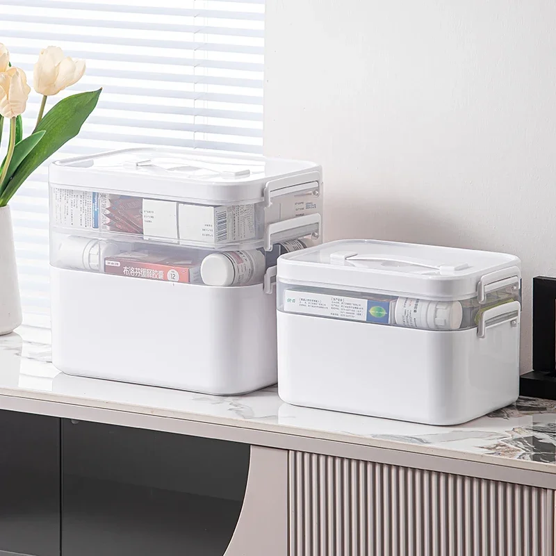 

1PCS Large Capacity Storage Box Portable Multi-Layer Medical Medicine Display Cabinet Medical Storage Racks Medicine Storage Box