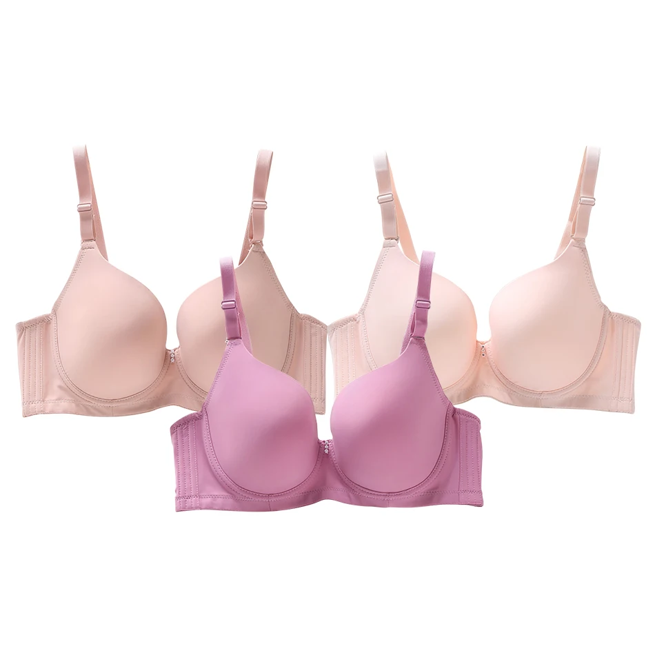 Stylish Simple Solid Color Plus Size Seamless BCD Cup Push Up Bra Comfort and Support Everyday Wear Casual Women Bra