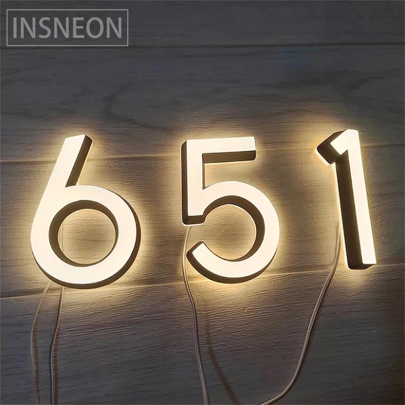 LED Double-sided Illuminated Number Plate Anti-aging Outdoor Acrylic House Number 3D Light Letter Door Sign