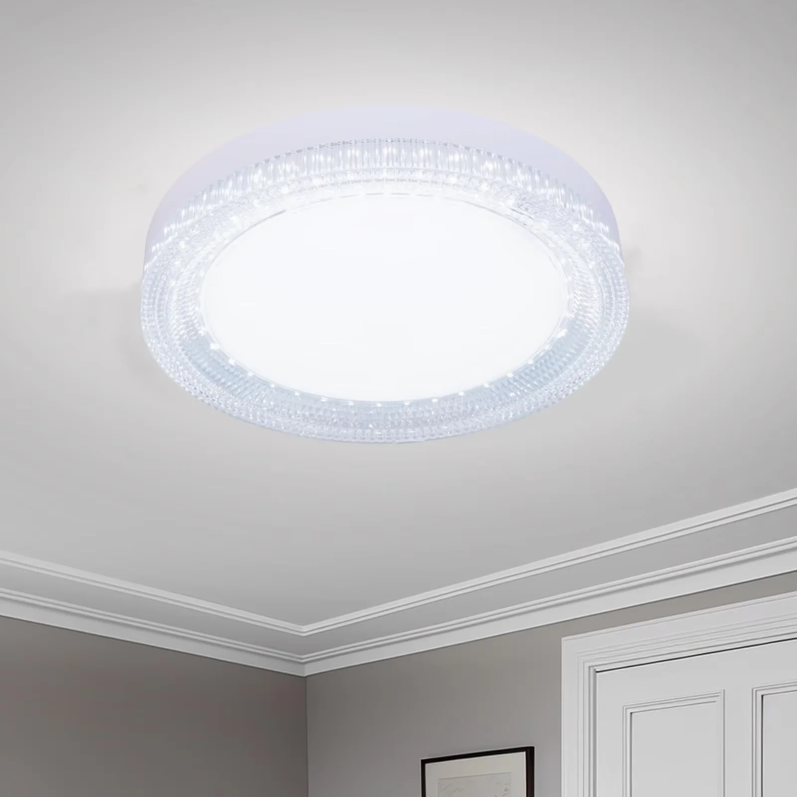 Hot Selling Ultra Thin Crystal Ceiling Lamp Round Ceiling Home Lamp Cool White Suitable for Balcony Kitchen Bedroom Light