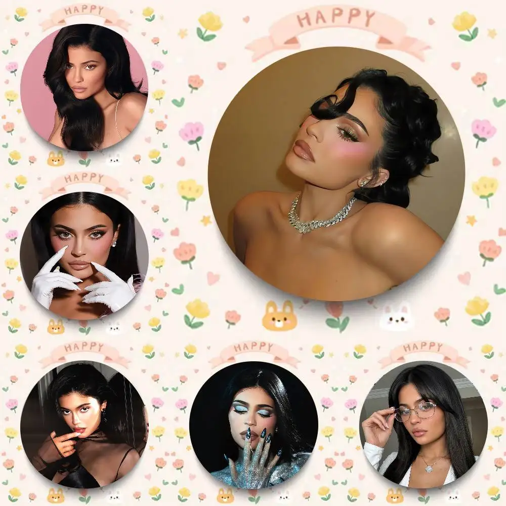 Model Kylie Jenner Anime Game Button Pin Cartoon Brooch Bag Clothes Decor Badge Accessories Friends Gifts