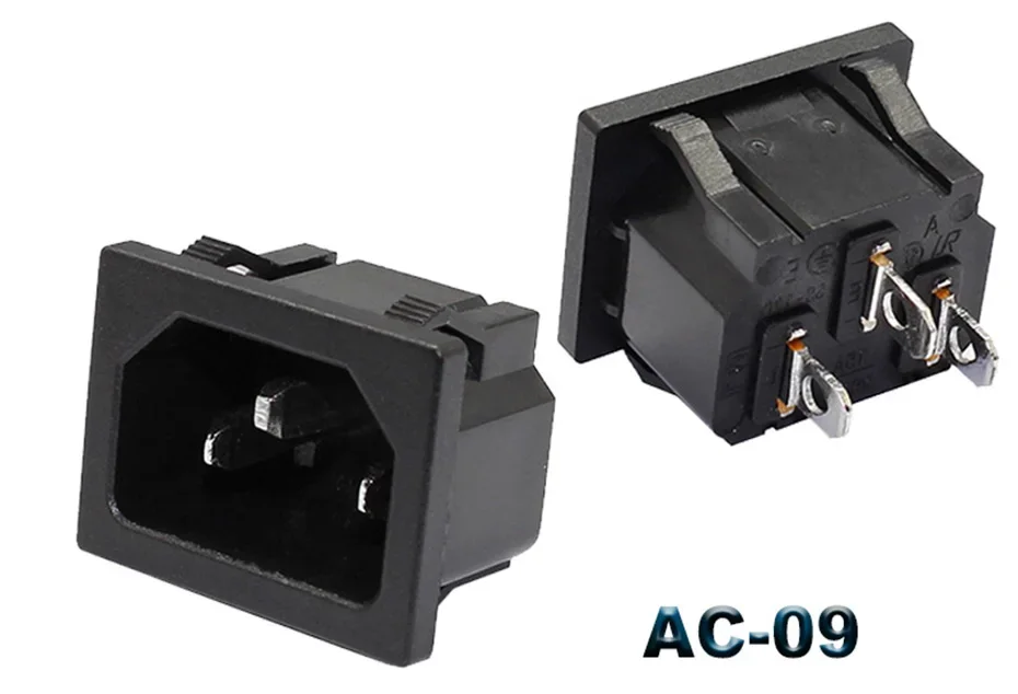 IEC320 C14 Elektrische AC-Buchse 3-polig Rot LED 250V 10A Sicherung Buchse Stecker Einlassanschluss 2-polige Buchse Montage-Wippschalter – Detail 21